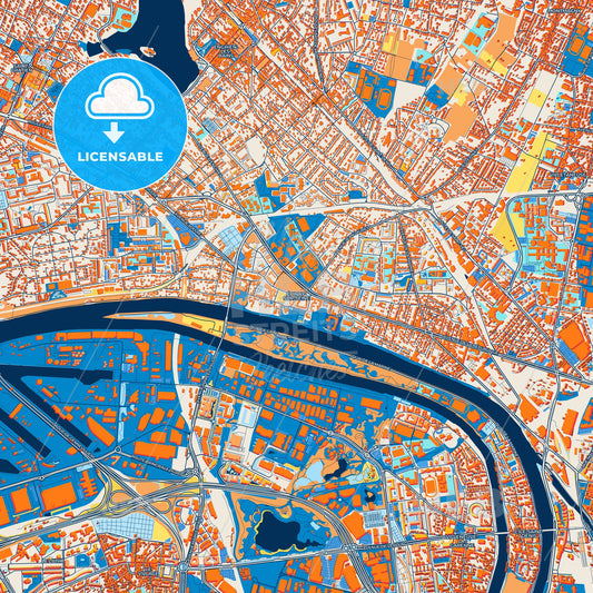 Colorful Épinay-sur-Seine Street Map with Labels and Buildings