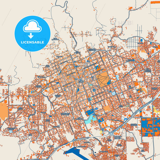 Colorful Erechim Street Map with Labels and Buildings