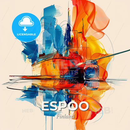 Vibrant Espoo, Finland - A Painting Of A City - Square format print template