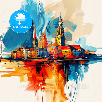 Vibrant Essen, Germany - A Painting Of A City