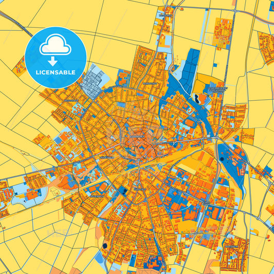 Colorful Euskirchen Street Map with Labels and Buildings