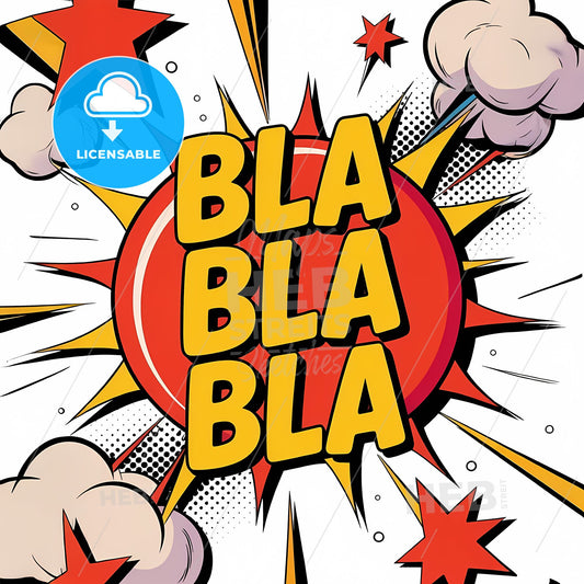 Explosive Comic Burst: BOLD BLA BLA BLA on Dynamic Red