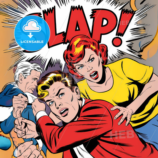 Explosive Emotion: The Iconic SLAP! Moment in Vintage Comic Art
