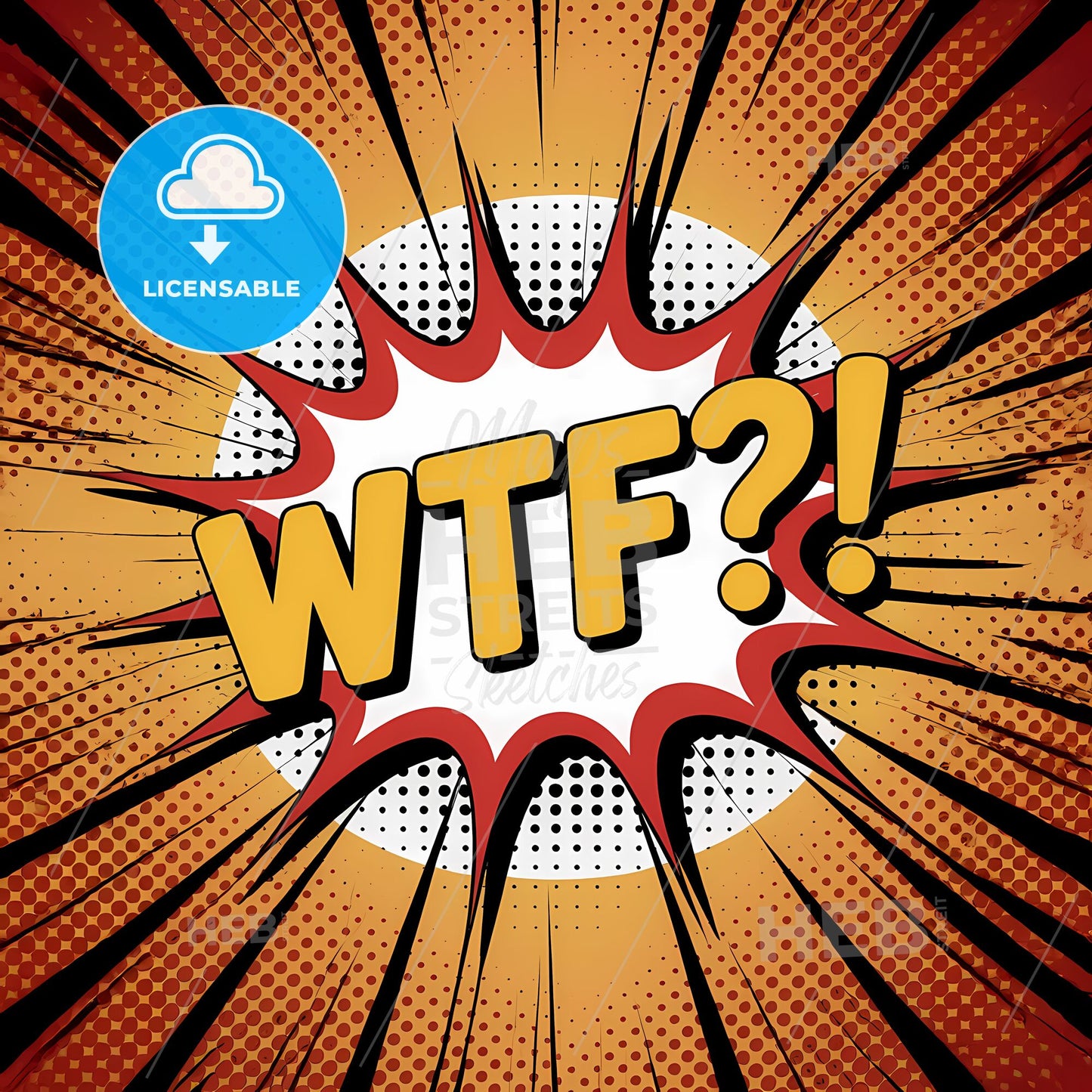 “Explosive Expressions: Retro Comic Speech Bubble Art Print”