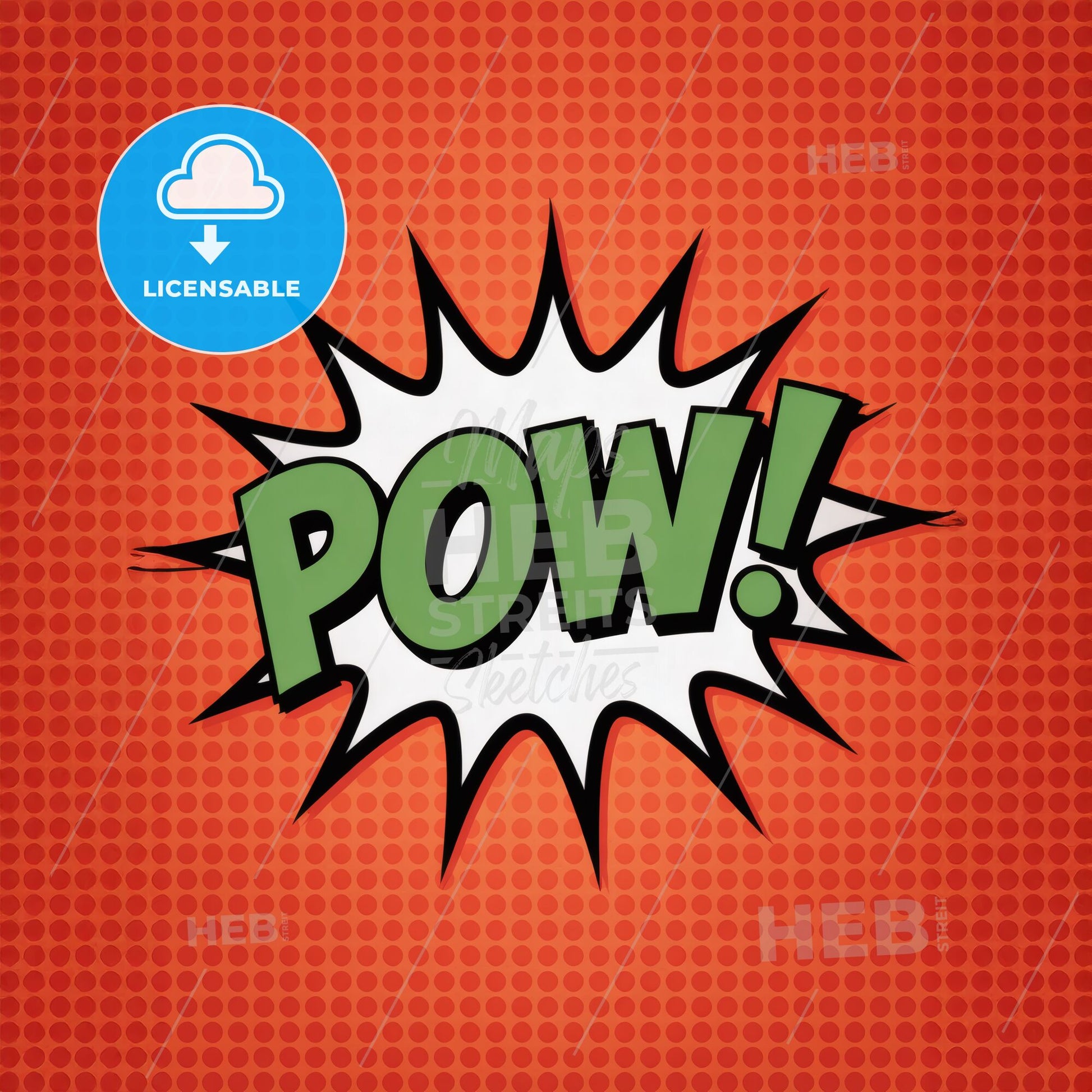 Explosive POW!! Comic Art Print - Bold 3D Letters & Superhero Vibes in Red!