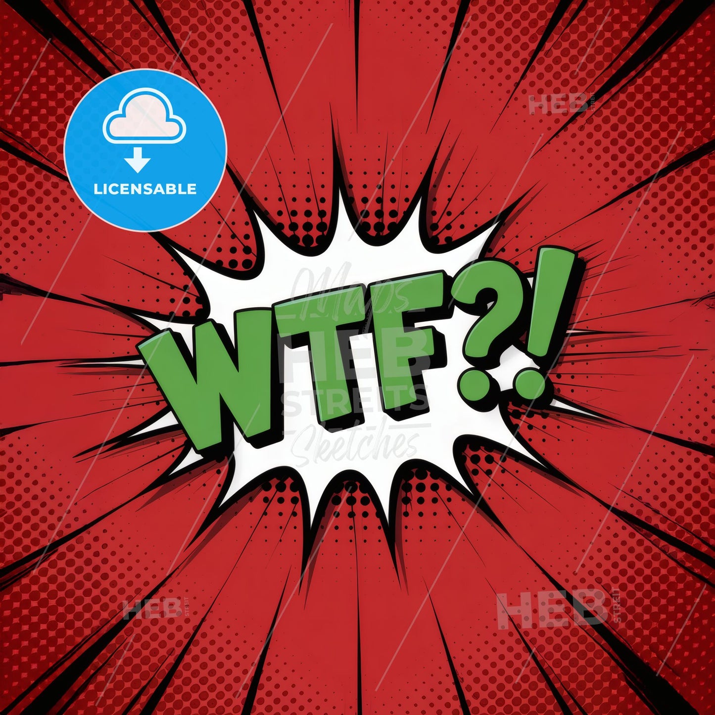 Explosive WTF?! Print: Vibrant Comic Book Style Art with Bold 3D Impact!