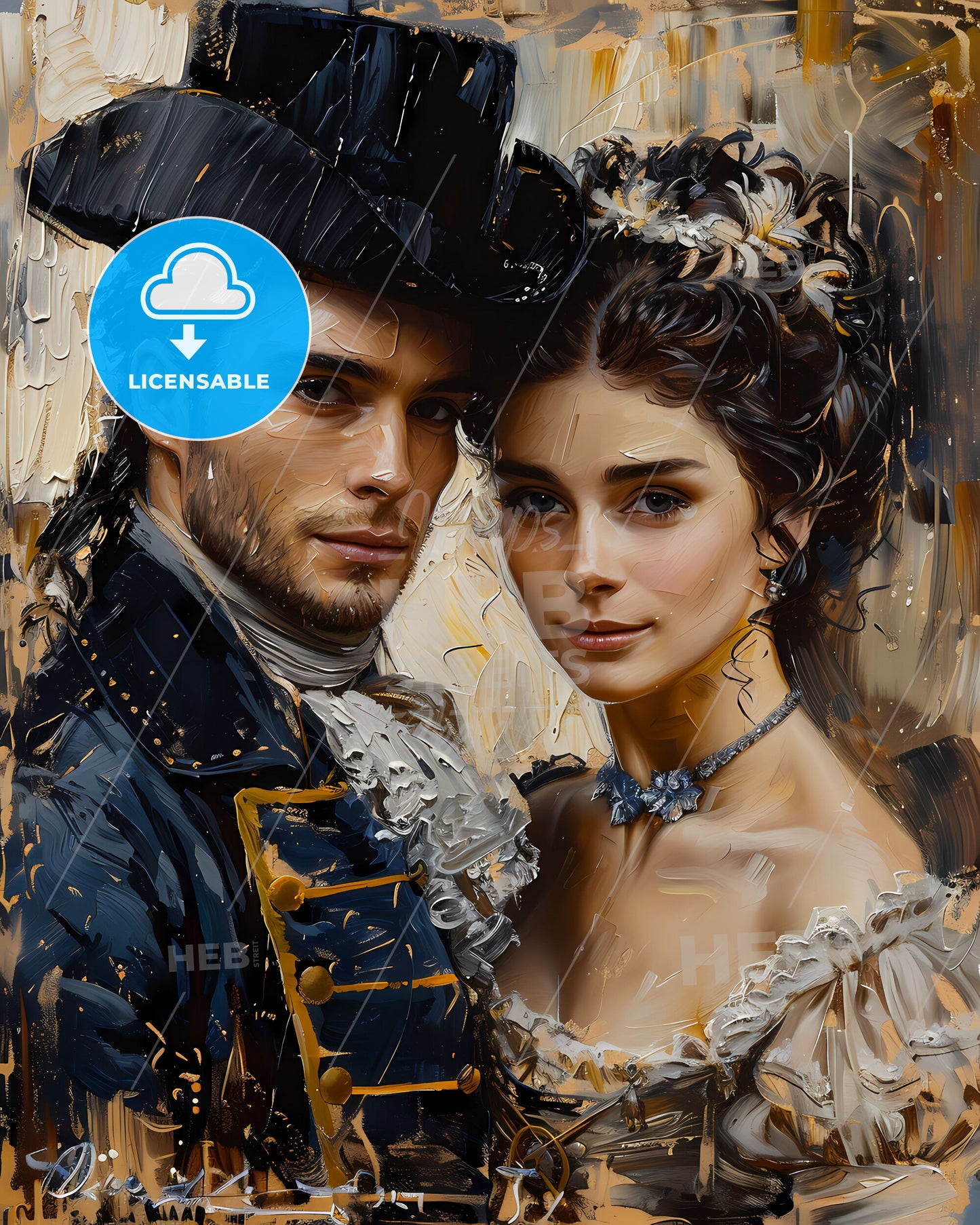 Expressionist Art: Marie Antoinette and Louis XVI Historical Painting, Vibrant Colors, Historical Figures