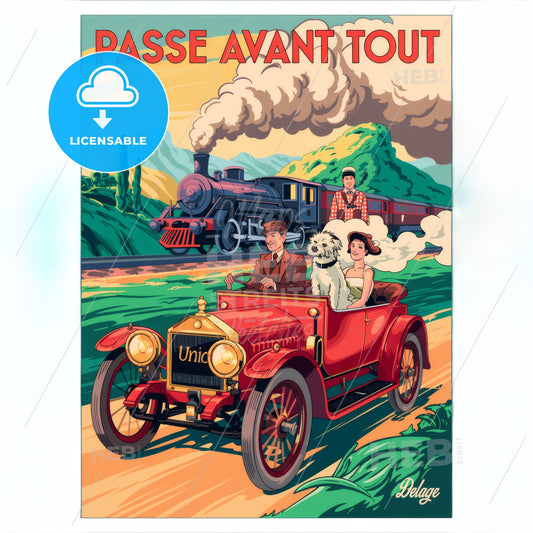 Exquisite Vintage UNIC Cars Advertisement: Nostalgic Art with Chic Charm