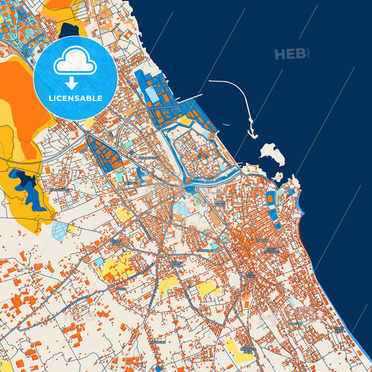Colorful Famagusta   Street Map with Labels and Buildings