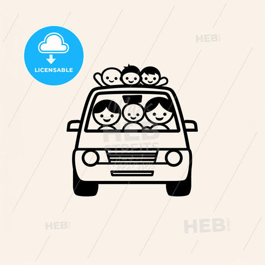 Family Car - A Car With People In The Back