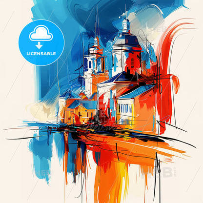 Vibrant Fargo, North Dakota - A Painting Of A Building