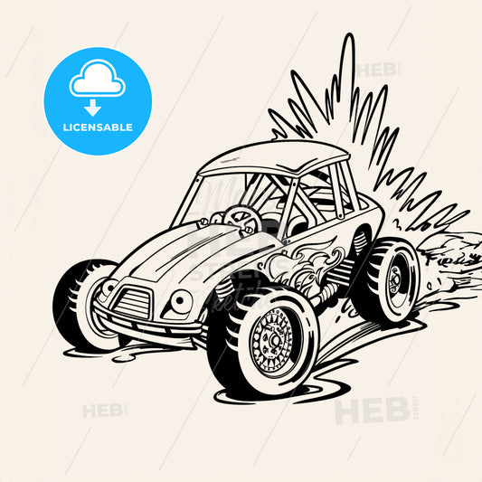 Fast Dune Buggy - A Cartoon Of A Car
