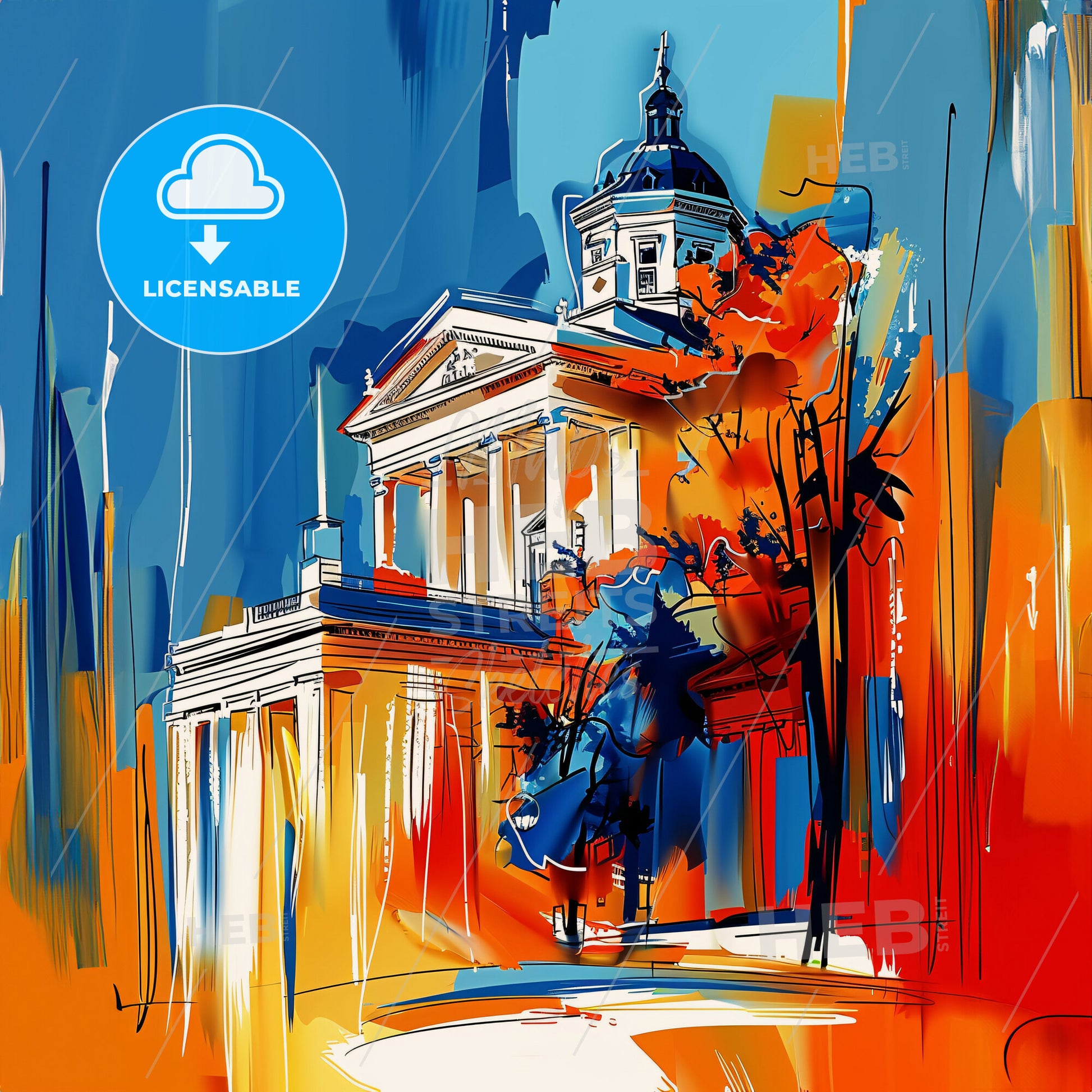 Vibrant Fayetteville, North Carolina - A Painting Of A Building