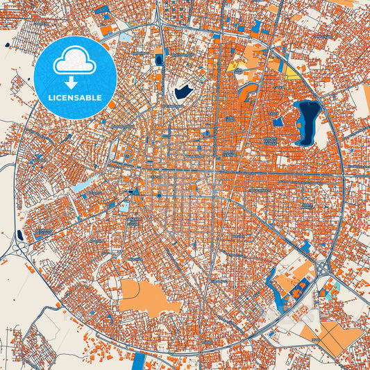 Colorful Feira de Santana Street Map with Labels and Buildings