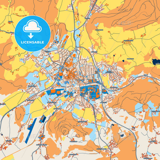 Colorful Feldkirchen Street Map with Labels and Buildings