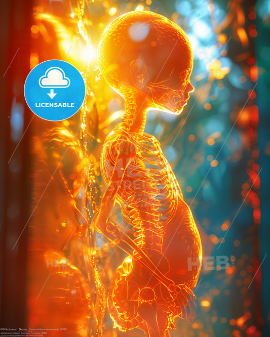 Sublime Silhouette of Life's Origin - A skeleton of a child