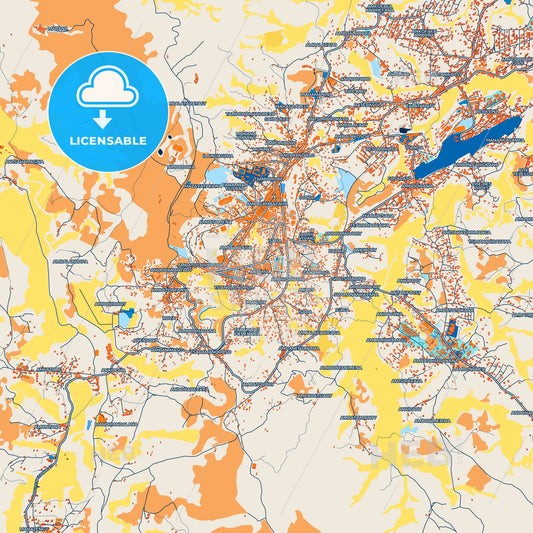 Colorful Fianarantsoa Street Map with Labels and Buildings