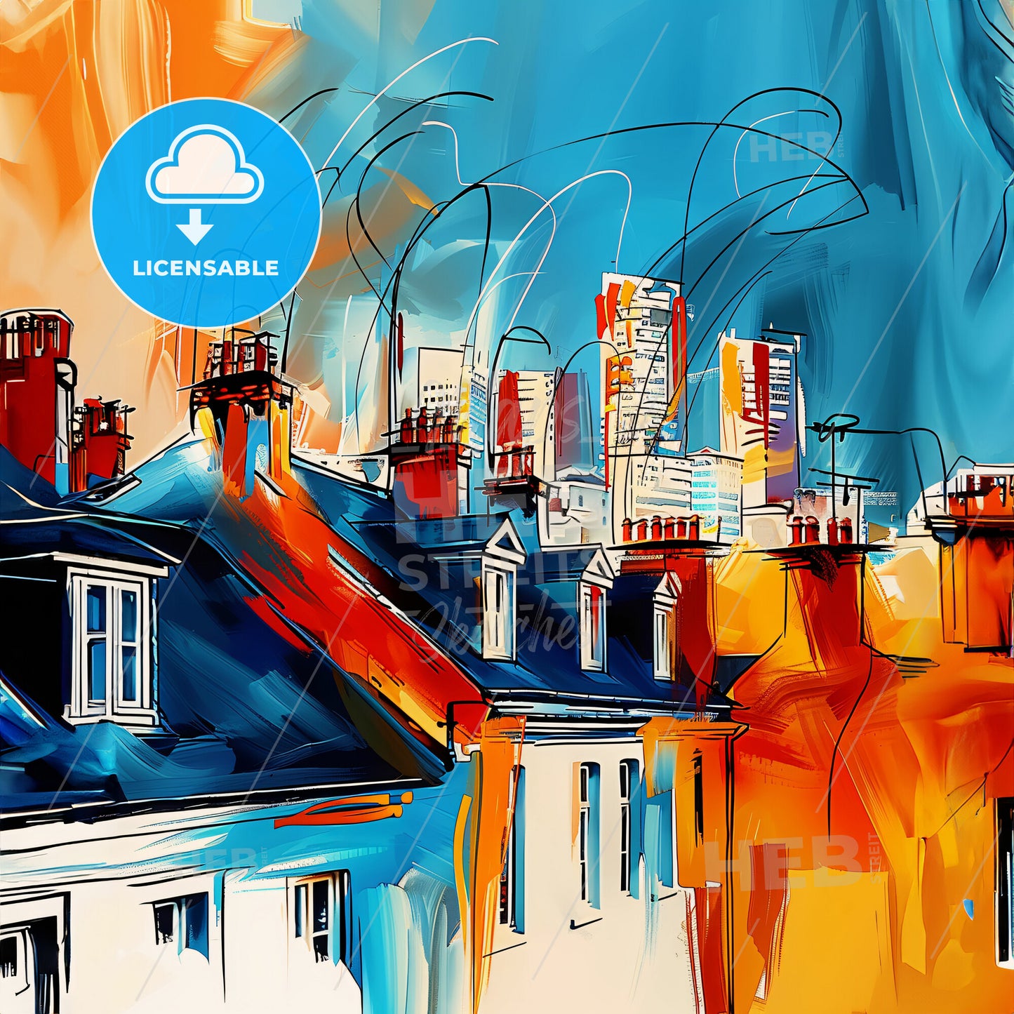 Vibrant Filton, England - A Painting Of A City