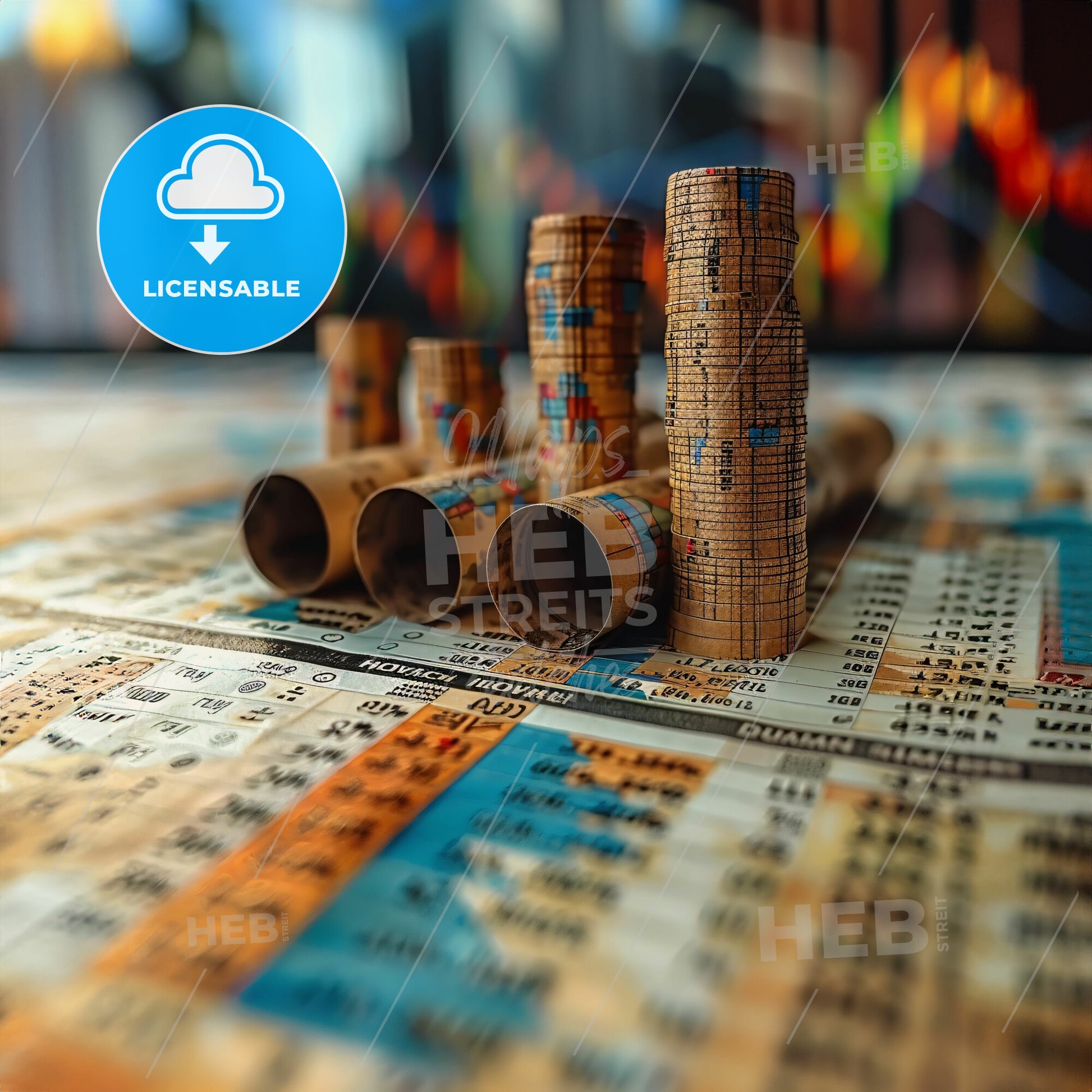 Financial Forecasts: Navigating Uncertainty - A group of rolled up corks on a newspaper