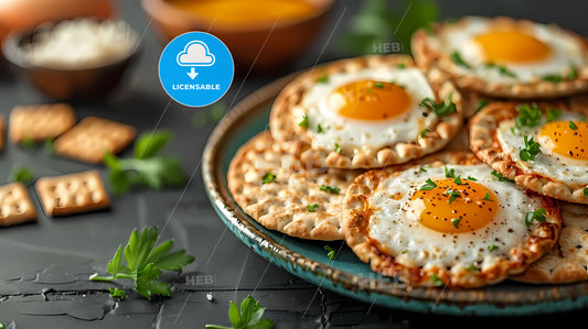 Vibrant Art Nouveau Digital Painting Passover Flat Photocall Template with Food Plate