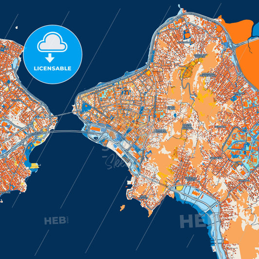 Colorful Florianopolis Street Map with Labels and Buildings