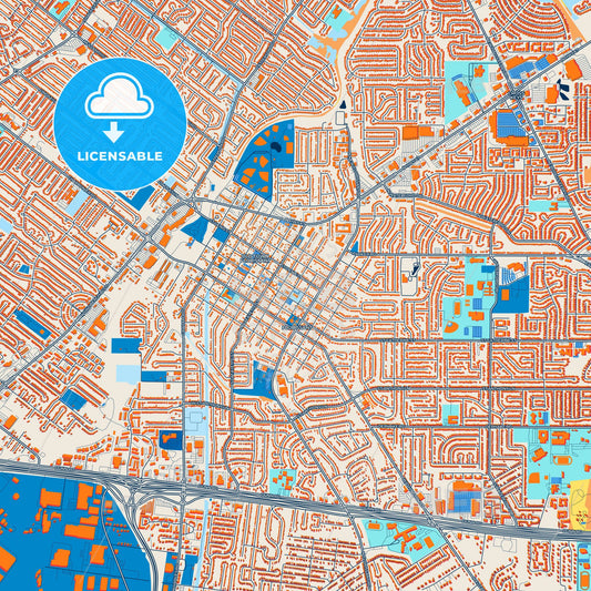 Colorful Florissant Street Map with Labels and Buildings