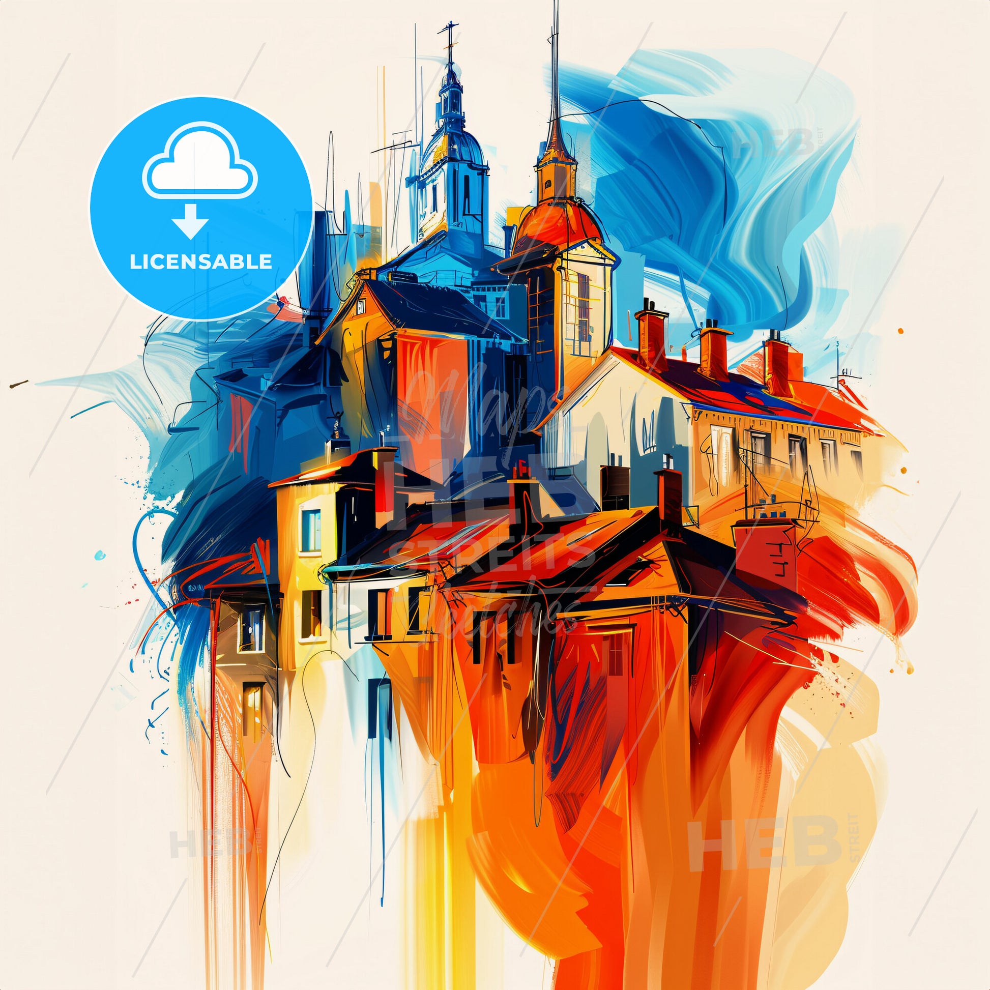 Vibrant Fontenay-Sous-Bois, France - A Painting Of Buildings And Towers