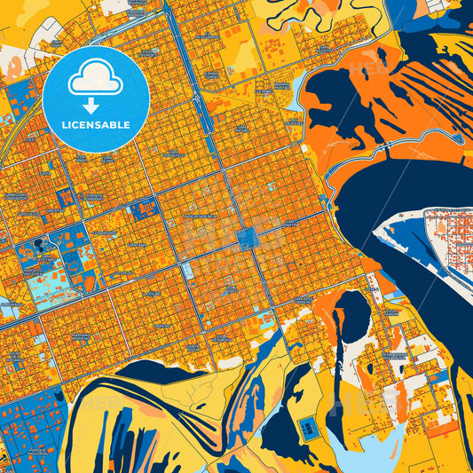 Colorful Formosa Street Map with Labels and Buildings