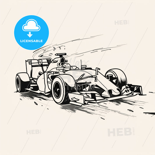 Formula One Car - A Drawing Of A Race Car