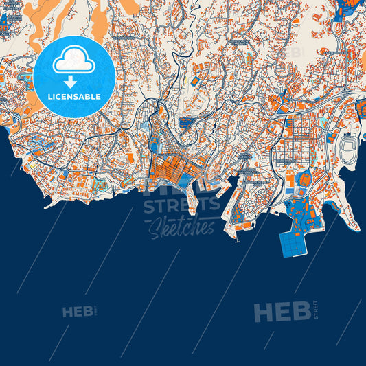 Colorful Fort-de-France Street Map with Labels and Buildings