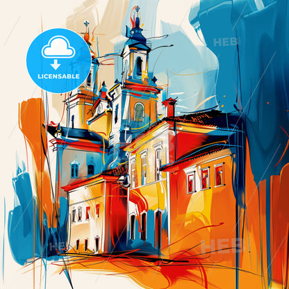 Vibrant Foz Do Iguacu, Brazil - A Painting Of A Building