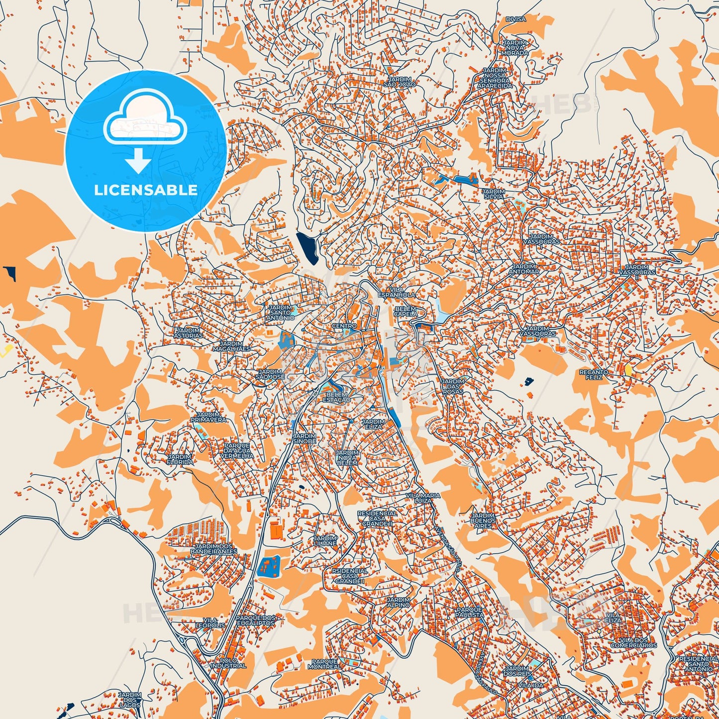 Colorful Francisco Morato Street Map with Labels and Buildings