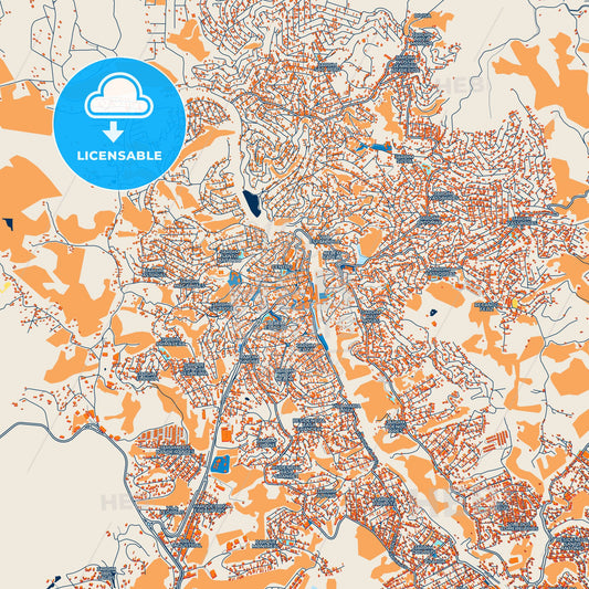 Colorful Francisco Morato Street Map with Labels and Buildings