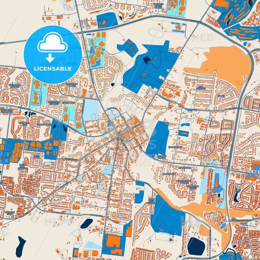 Colorful Franklin Street Map with Labels and Buildings