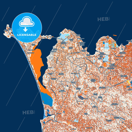 Colorful Freetown Street Map with Labels and Buildings