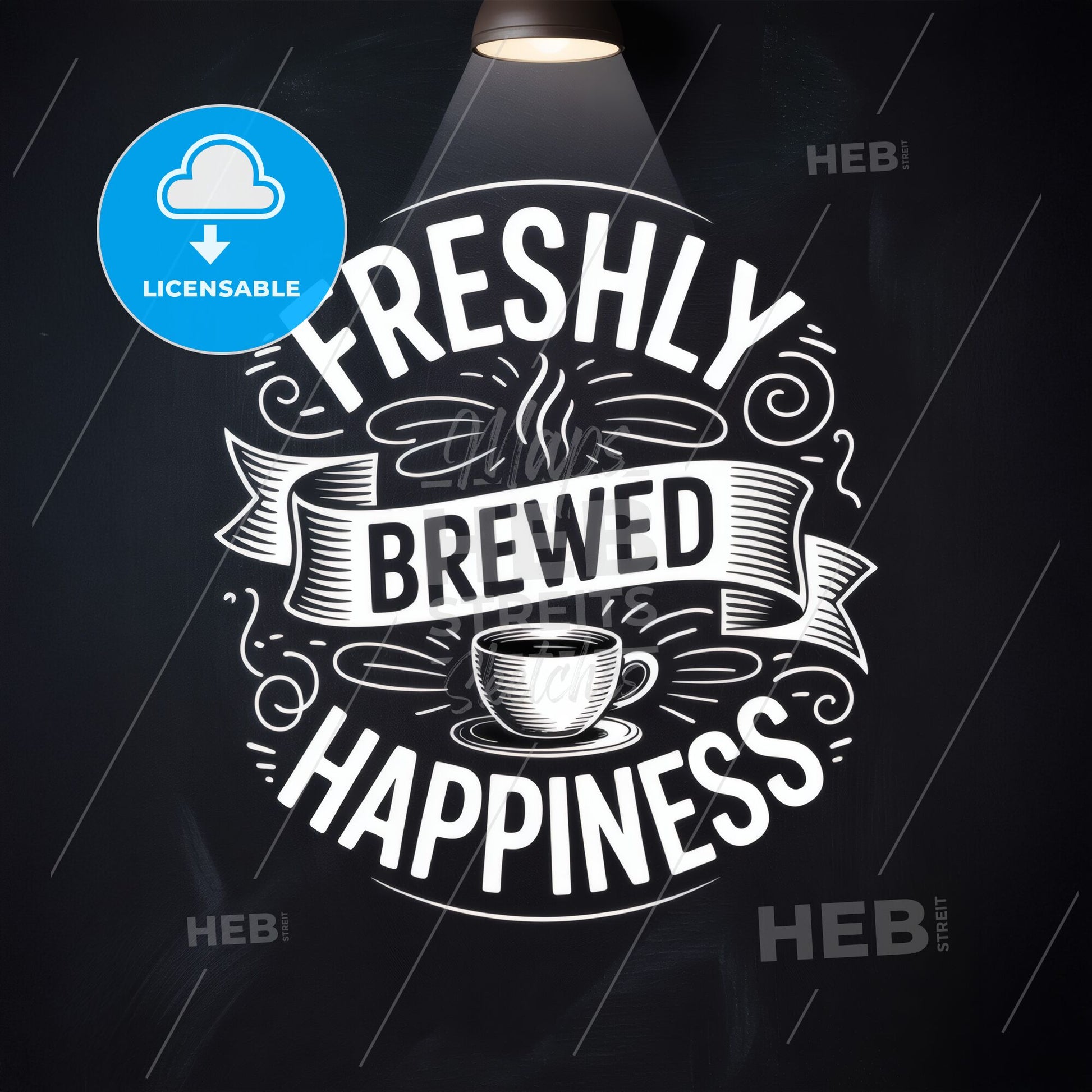 Freshly Brewed Happiness: A Playful Typography Design Celebrating Coffee Culture and Joyful Moments.