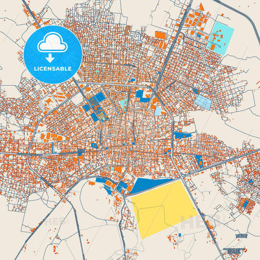 Colorful Fresnillo Street Map with Labels and Buildings