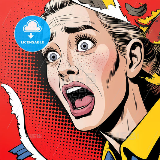 Frightened Expression: Vintage Horror in Bold Halftone Colors