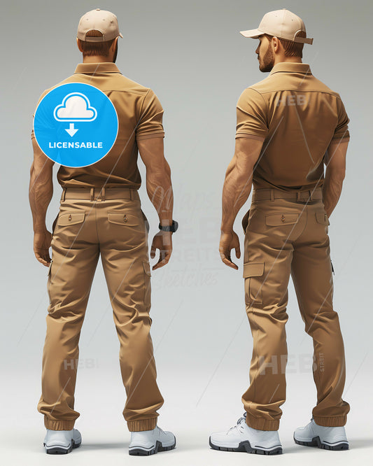 Fashion Art Decor Elevated Minimal Modern - A man in tan pants