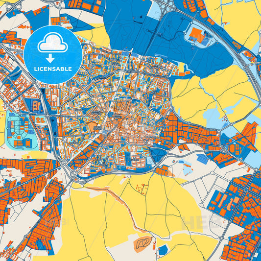 Colorful Fuenlabrada Street Map with Labels and Buildings