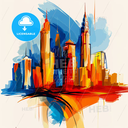 Vibrant Fukuoka, Japan - A Colorful Cityscape With A Bridge