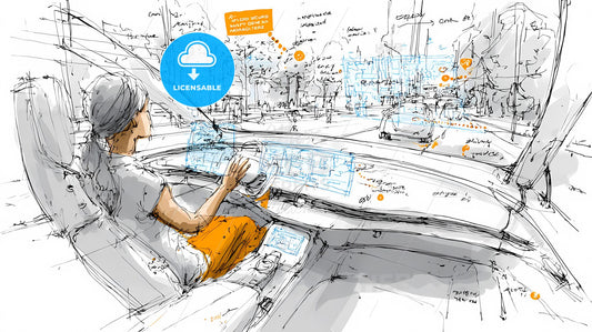 Futuristic Journey: Augmented Reality in an Ultra-Minimalist SUV Interior