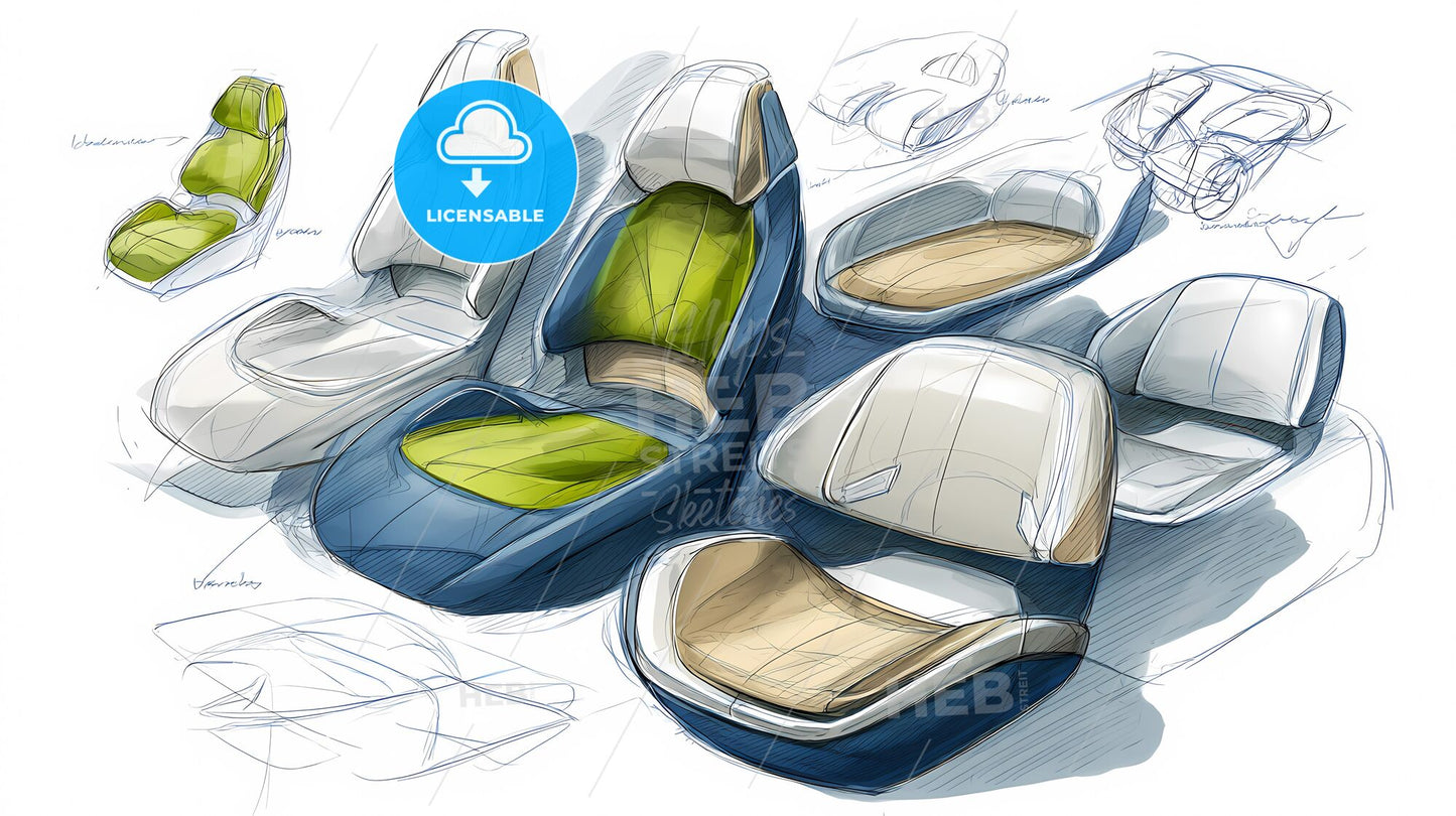 Futuristic Eco-Chic Car Seat Design: Nature-Inspired Innovation