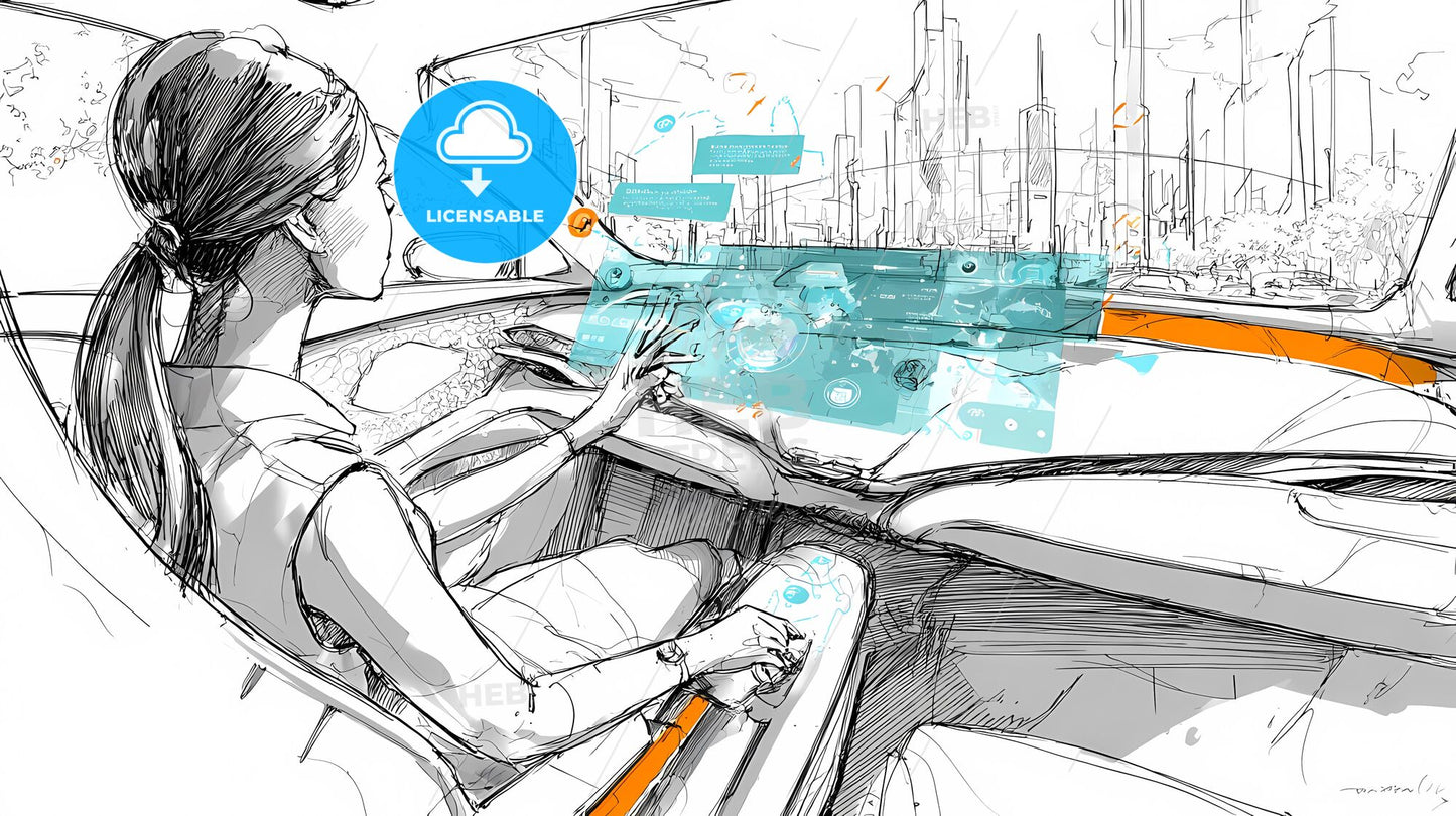 Futuristic Electric SUV Interior: Augmented Reality Dreams in Motion