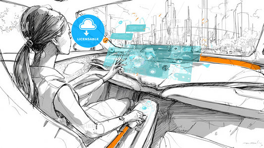 Futuristic Electric SUV Interior: Augmented Reality Dreams in Motion