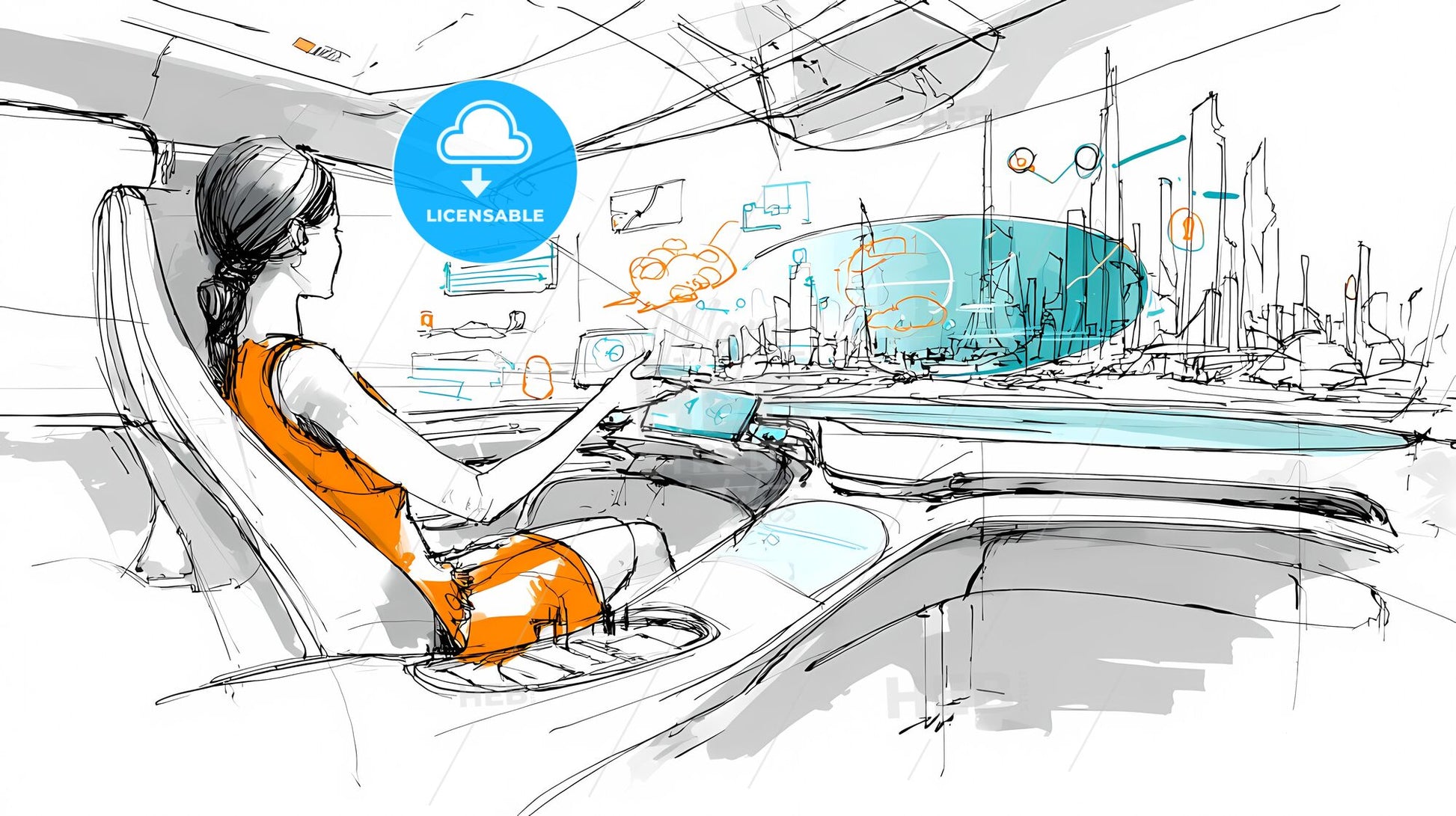 Futuristic Electric SUV Interior: A Vision of Augmented Reality Travel