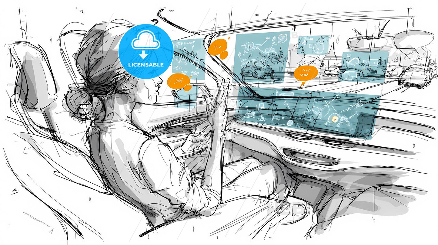 Futuristic Electric SUV Interior: Interactive Augmented Reality Experience