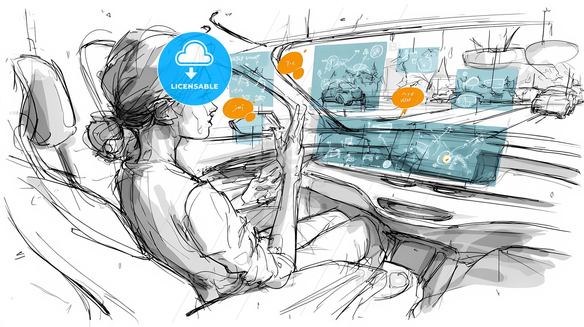 Futuristic Electric SUV Interior: Interactive Augmented Reality Experience