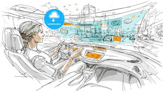 Futuristic Electric SUV Interior: Augmented Reality Dreamscape