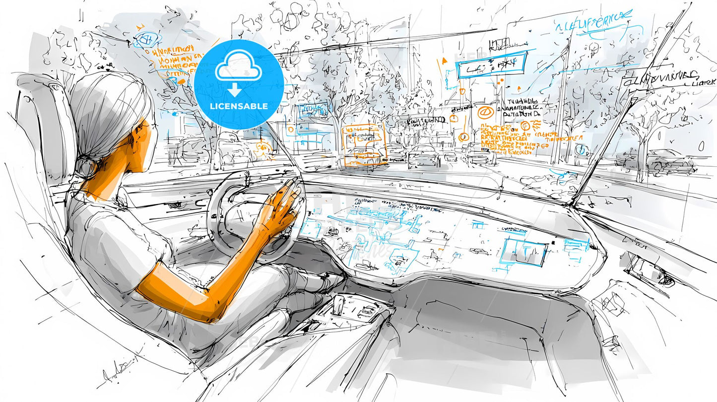 Futuristic Electric SUV Interior: Augmented Reality in Motion